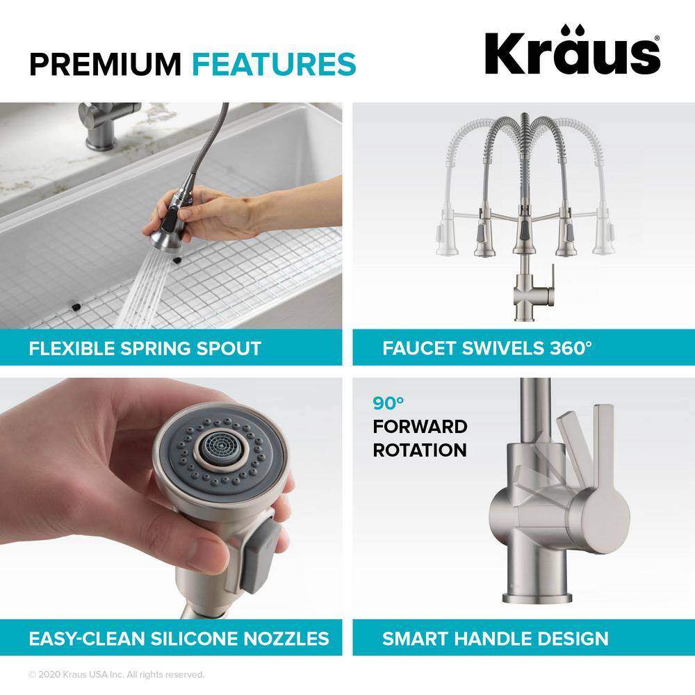 KRAUS Britt Single-Handle Pull-Down Sprayer Kitchen Faucet in Matte Black KPF-1691MB