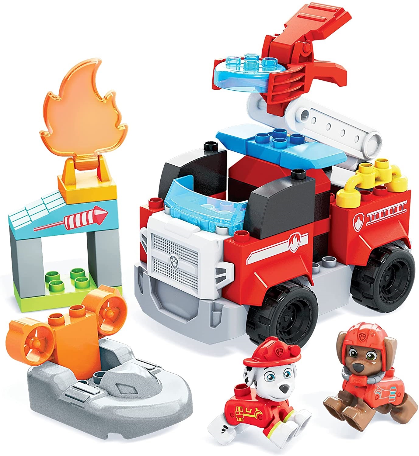 Mega Bloks PAW Patrol Marshall's City Fire Rescue， Building Toys， 34 Pieces