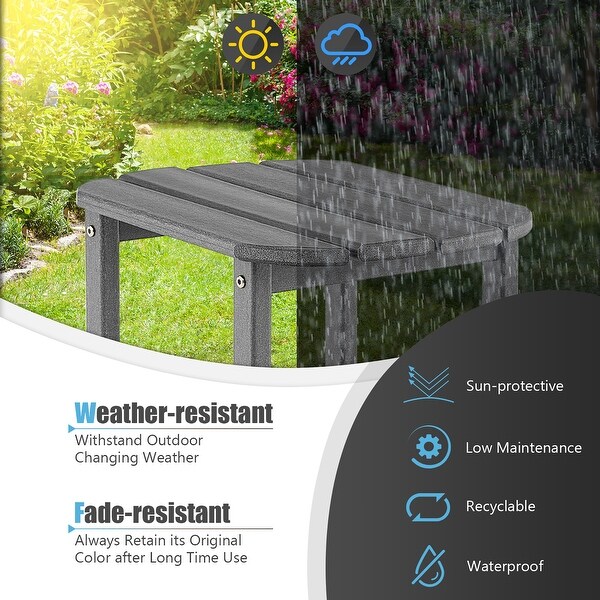 Costway 18'' Patio Adirondack Side Table Weather Resistant HDPE Garden