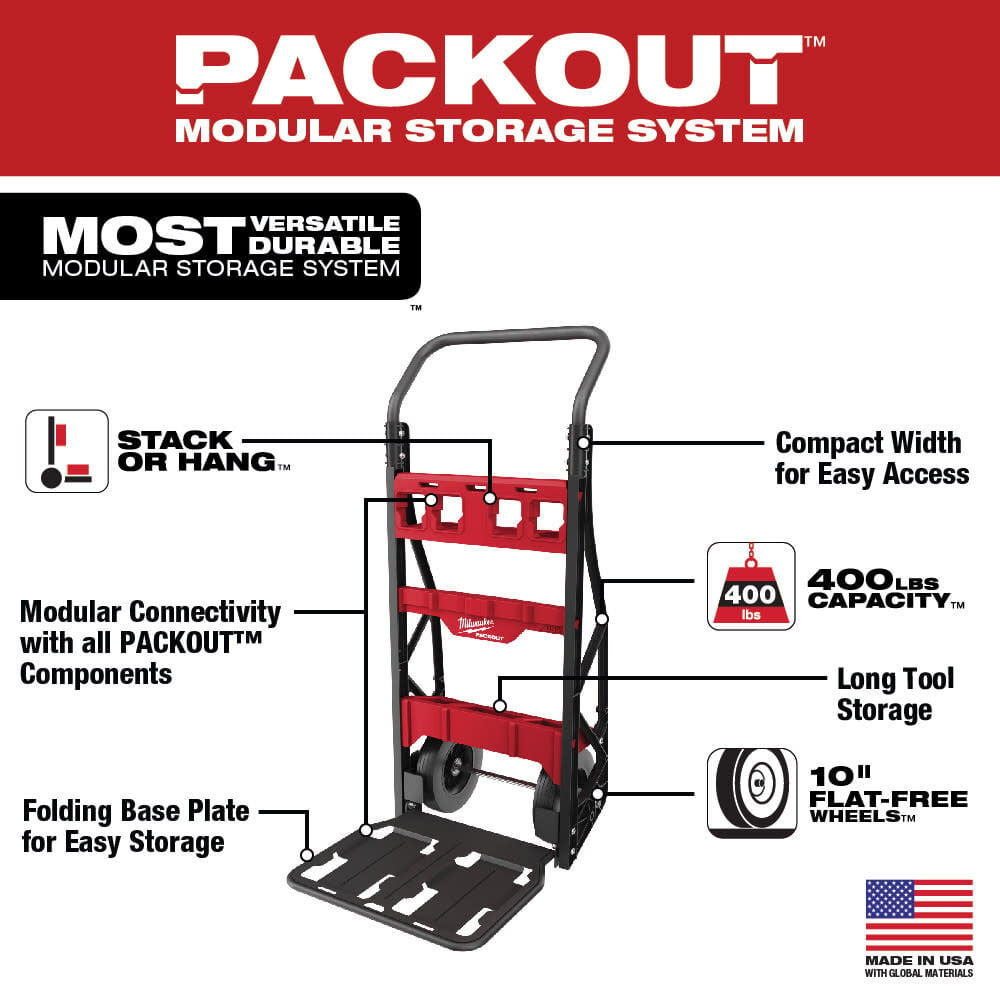 Milwaukee PACKOUT XL Tool Box and 2 Wheel Cart Bundle 48-22-8429-8415 from Milwaukee