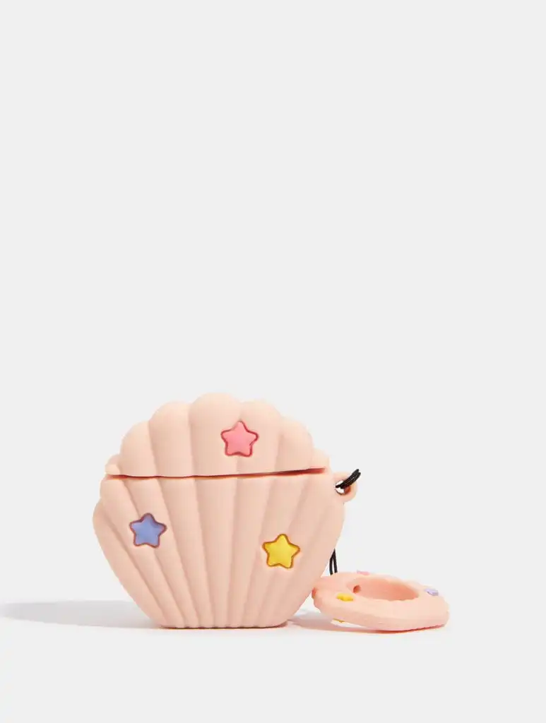 Pink Shell Silicone Airpod Case