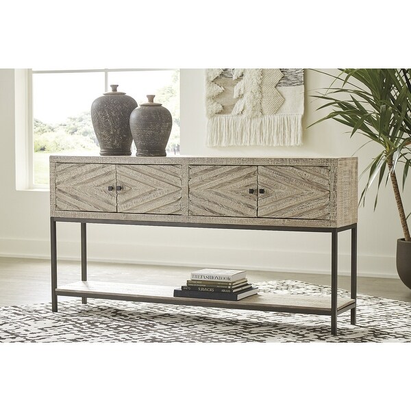 Roanley Distressed White Console Sofa Table