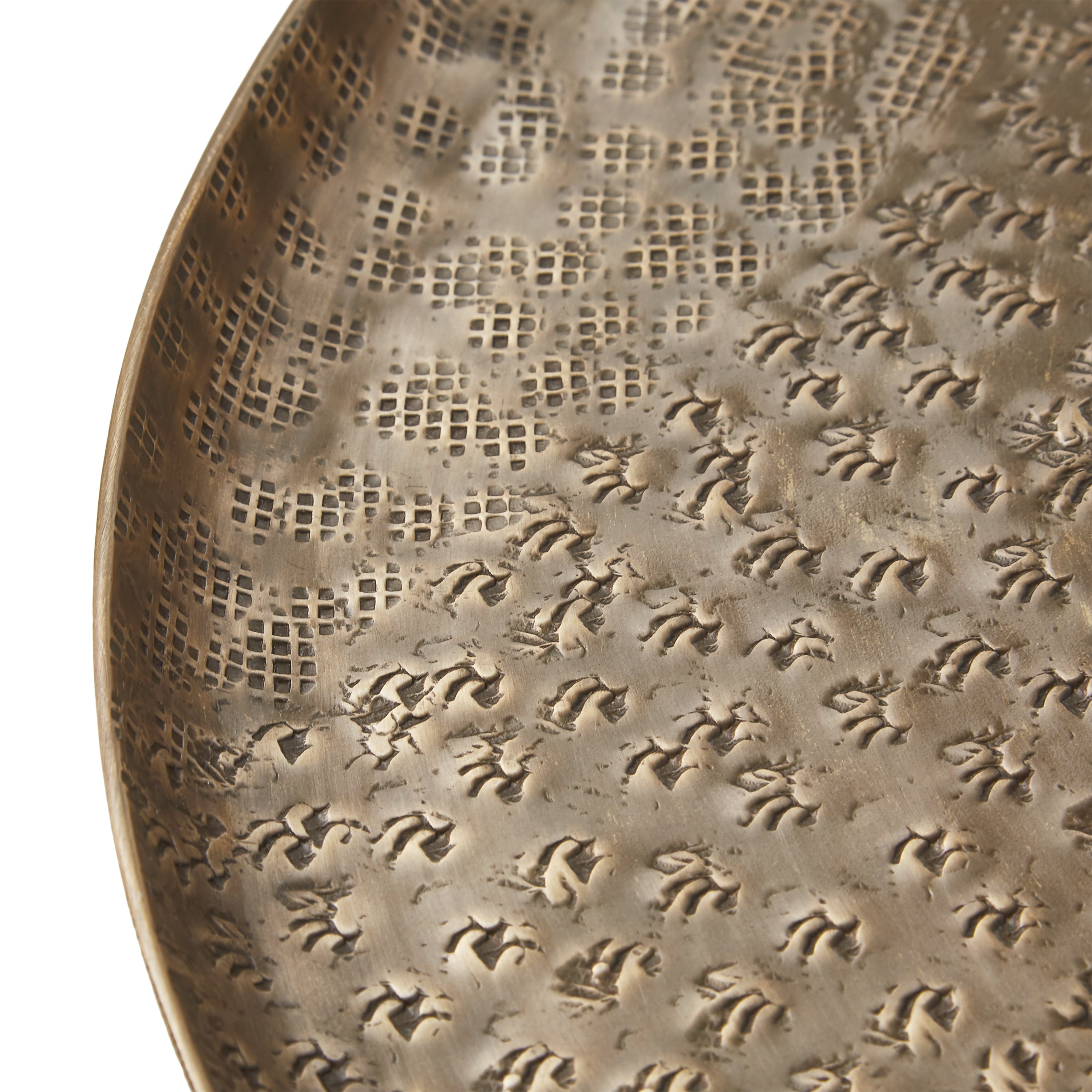 Better Homes and Gardens Medium 14 Round Antique Brass Hammered Metal Tray by Dave and Jenny Marrs