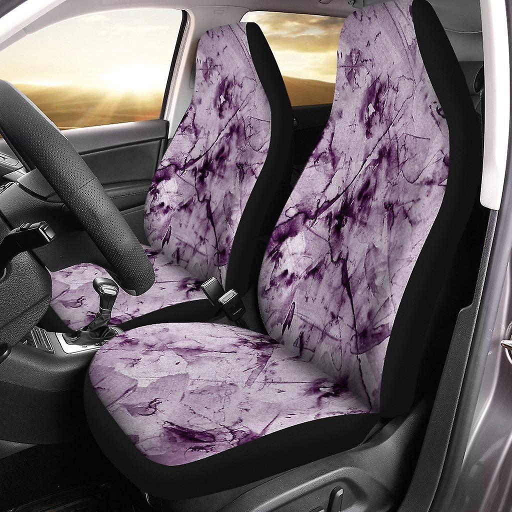 Set Of 2 Car Seat Covers Vintage Purple Watercolor Painting Universal Auto Front Seats Protector Fits For Car，suv Sedan，truck