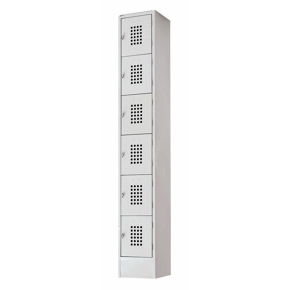 Central Exclusive 6-Tier Perforated Grey Steel Locker - 12