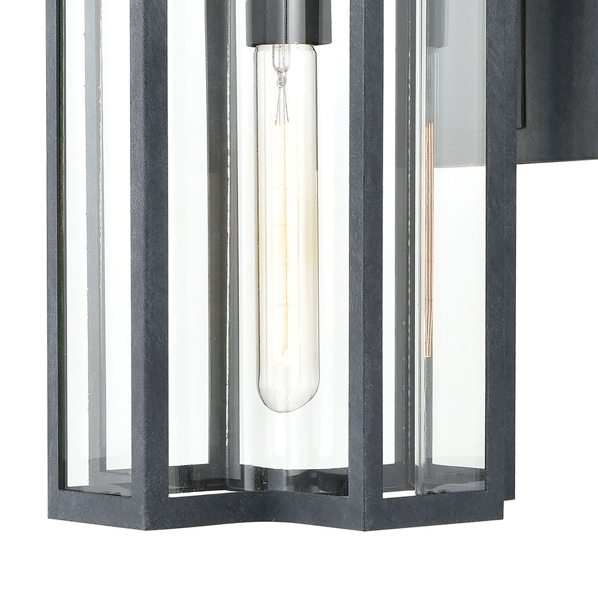 Bianca 1-Light 16 x 10 x 8 Sconce in Aged Zinc with Clear