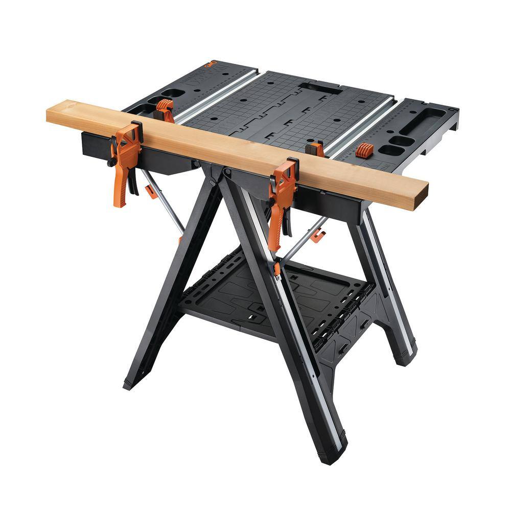 Worx Pegasus Multi-Function Work Table and Sawhorse with Quick Clamps and Holding Pegs WX051