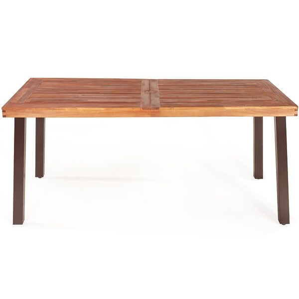 Costway Rectangular Acacia Wood Dining Table Rustic Furniture Indoor