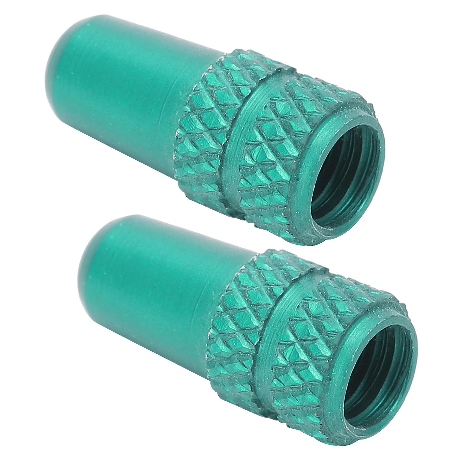 2pcs Presta Valve Caps Aluminium Alloy Presta Cycling Valve Dust Covers Bicycle Tire Capsgreen