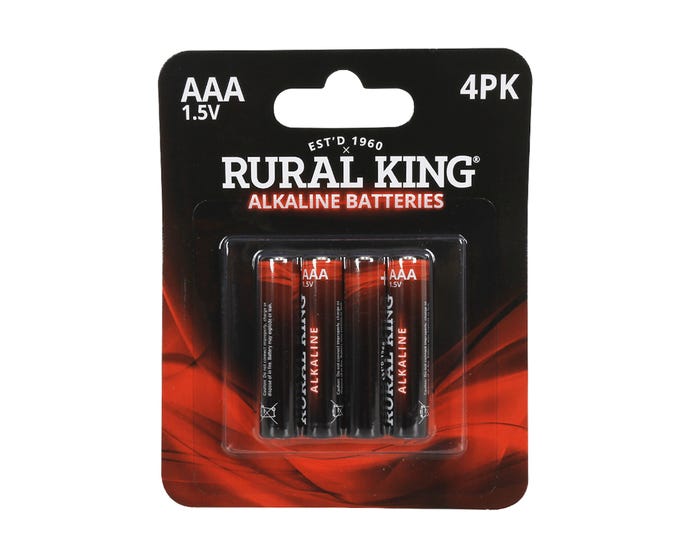 Rural King AAA Alkaline Batteries， 4 Pack - AAA4PKALK