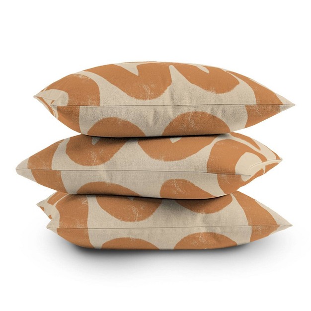 x27 almost Makes Perfect x27 Squig Square Throw Pillow Light Brown Deny Designs