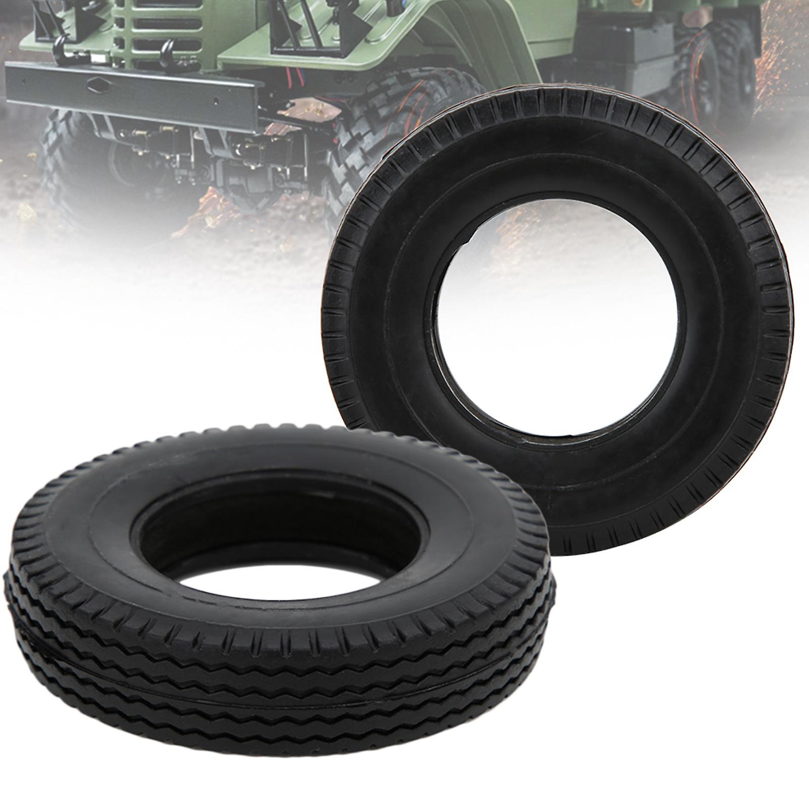 4 Pcs Rc Accessories Rubber Car Tire Fit For Tamiya 1/14 Rc Tractor Truck Black