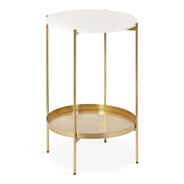 Kate and Laurel Lavish Marble Side Table