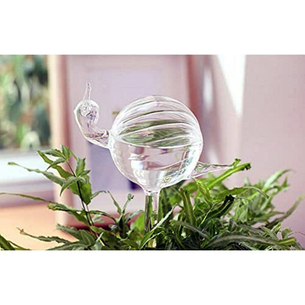 Plant Watering Ball Hand Blown Clear Glass Watering Ball for Indoor and Outdoor Plants 2 Snails B07MW84KJH