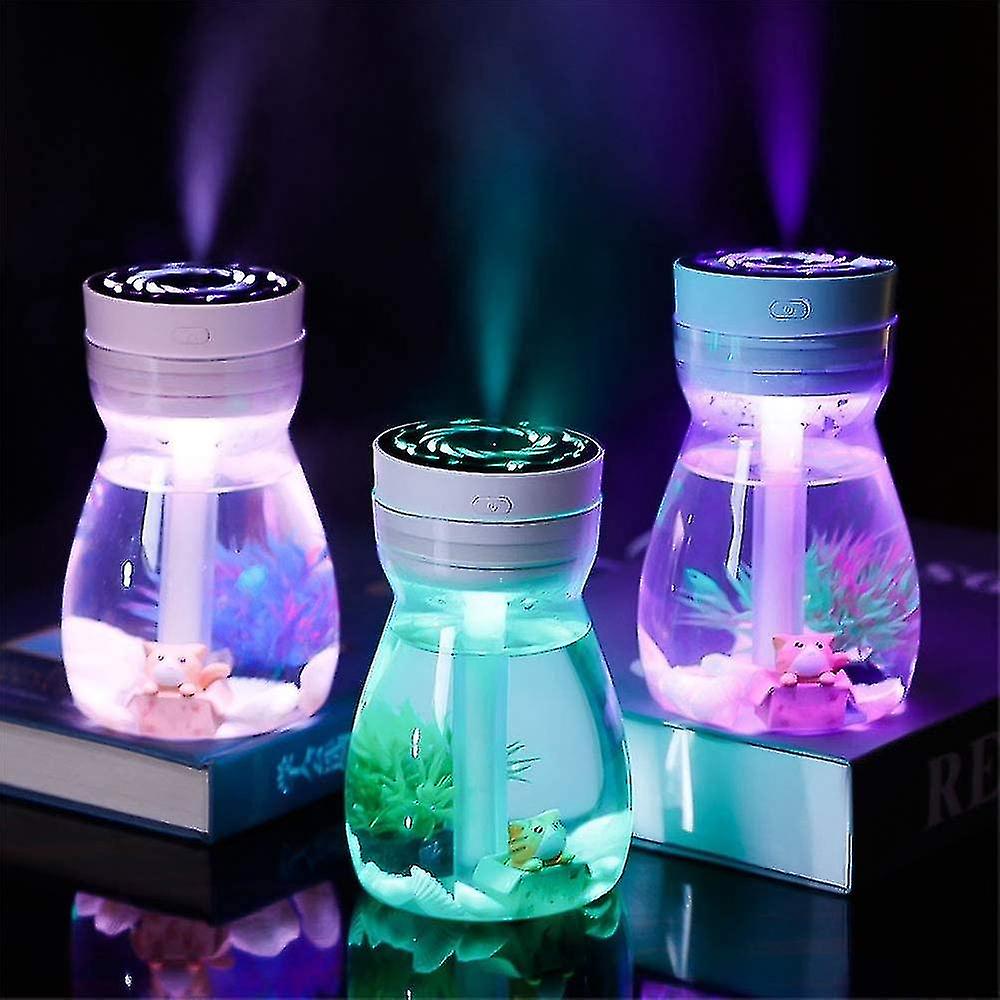 Cool And Cute Air Humidifier For Office， Bedroom， With Led Light， White