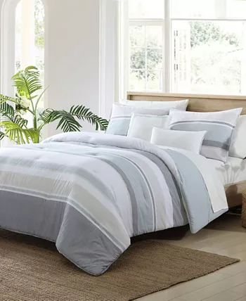 Nautica Eastport Reversible 5-Piece Comforter Bonus Set， Full Queen