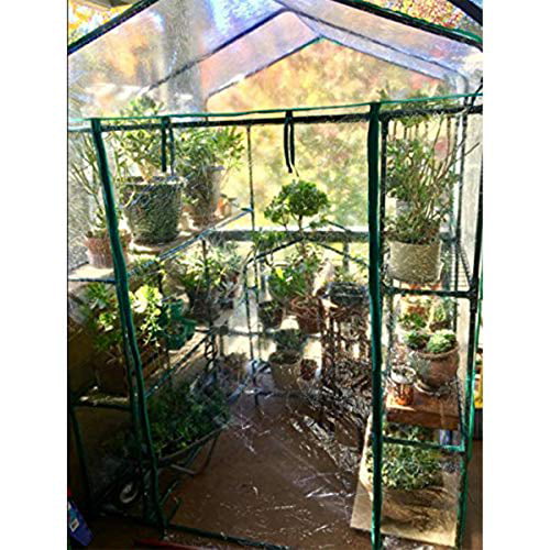 Home-Complete Walk-in Greenhouse-Indoor Outdoor with 8 Shelves, Green