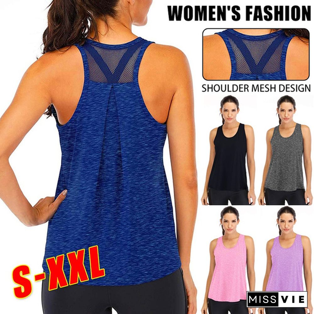 Yoga Vest Women Running Shirts Sleeveless Gym Tank Tops Women's Sportswear Quick Dry Breathable Workout Tank Top Fitness Clothes