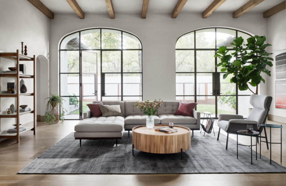 Lanzo Drum Coffee Table   Midcentury   Coffee Tables   by Marco Polo Imports  Houzz