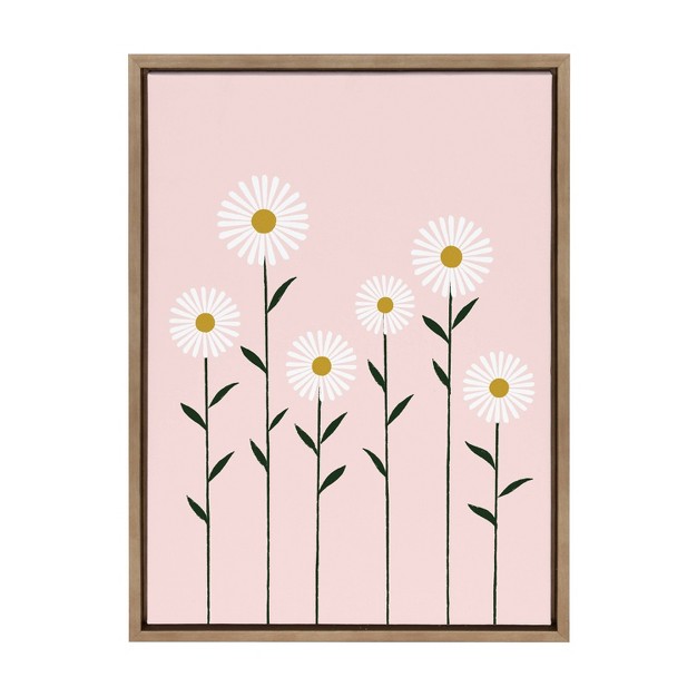 X 24 quot Sylvie Daisies Framed Canvas By Duchess Plum Gold Kate amp Laurel All Things Decor