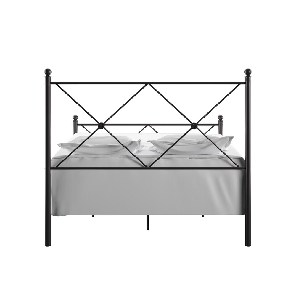 Aniket Metal Bed with Nightstands Set by iNSPIRE Q Classic