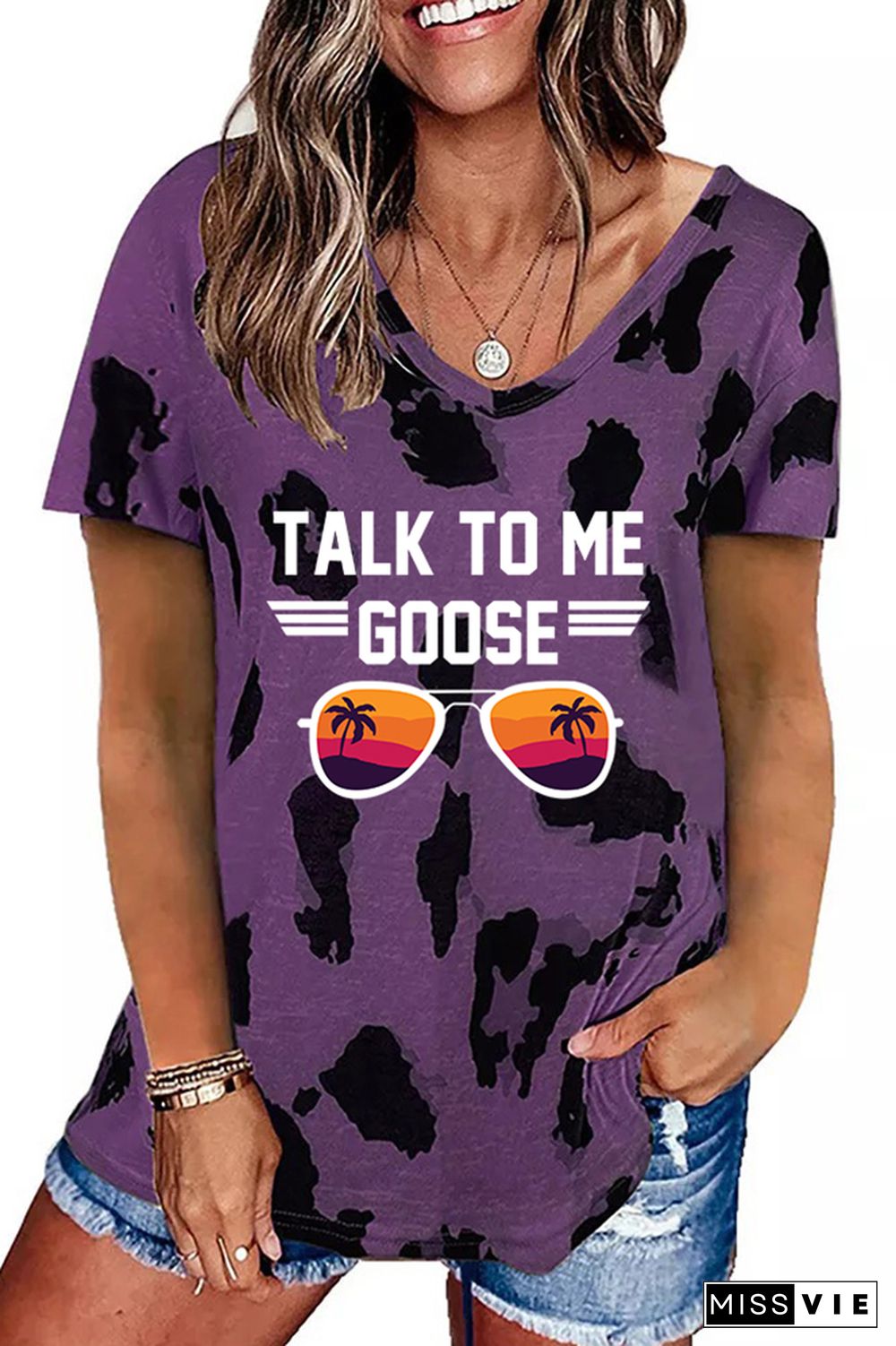 Talk To Me Goose Casual Loose Short Sleeve T-shirt Wholesale