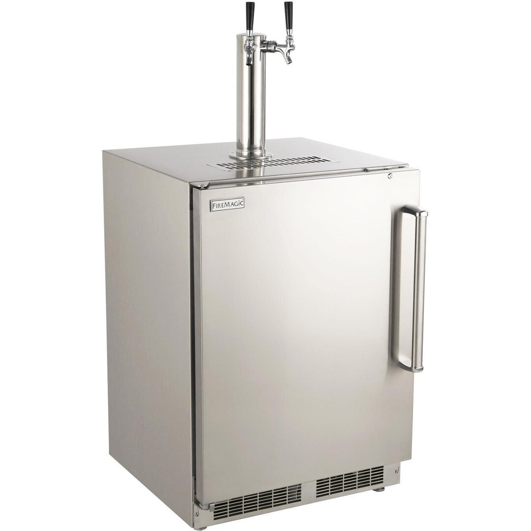 Fire Magic 24-Inch Left Hinge Outdoor Rated Dual Tap Kegerator