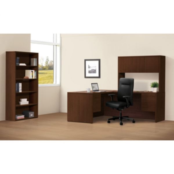 HON 10500 Series Laminate Bookcase， Four-Shelf， 36w x 13.13d x 57.13h， Mahogany