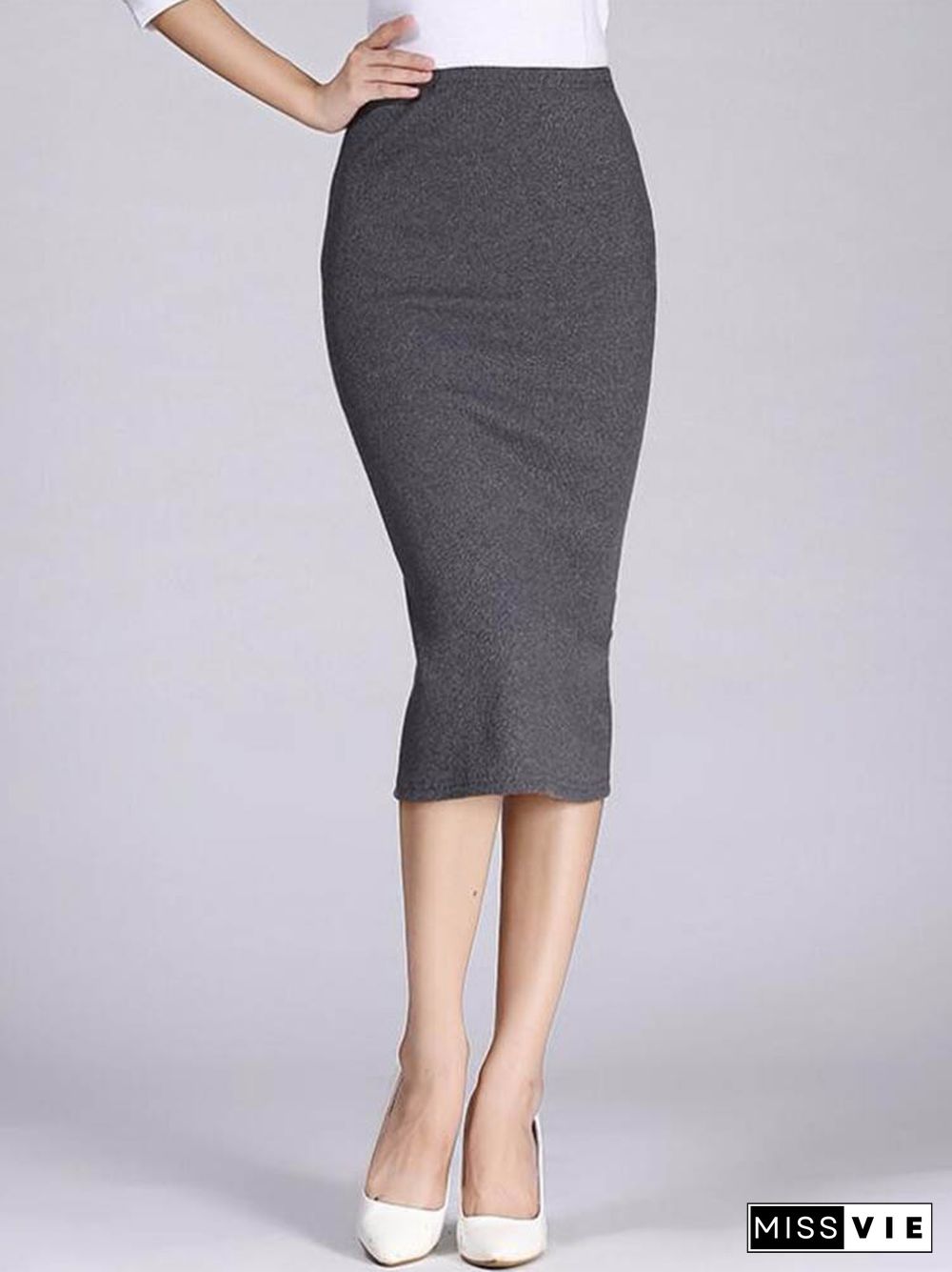 Spring Autumn Long Pencil Skirts Women Sexy Slim Package Hip Maxi Skirt Lady Winter Sexy Chic Wool Rib Knit Midi Skirt Saia