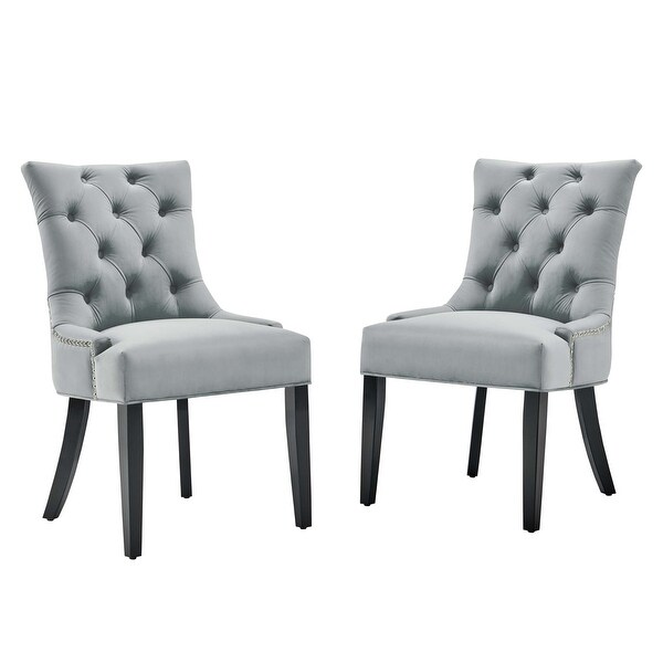 Silver Orchid Kornman Velvet Dining Side Chairs (Set of 2)