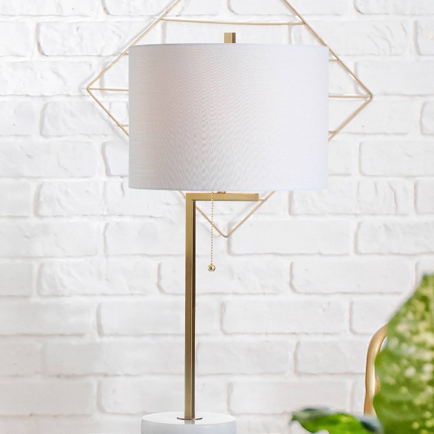 Metal marble Alyssa Table Lamp includes Led Light Bulb Gold Jonathan Y