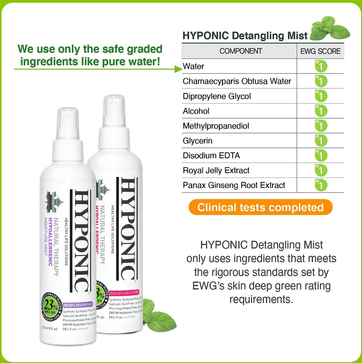 Hyponic Hinoki Cypress Delicate Scent Pet Detangling Mist