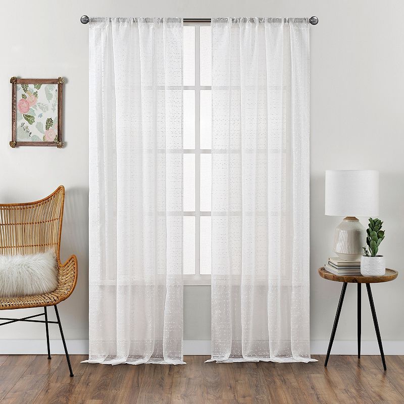 B. Smith Providence Semi-Sheer Set of 2 Window Curtain Panels