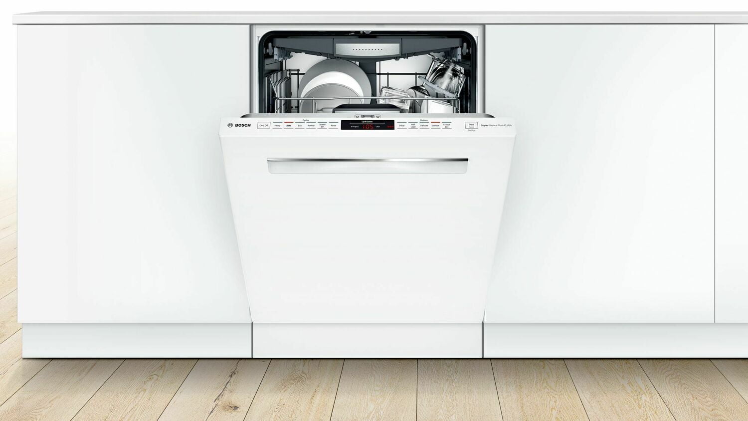 Bosch SHPM78Z52N 800 Series Dishwasher 24'' White, Xxl Shpm78Z52N