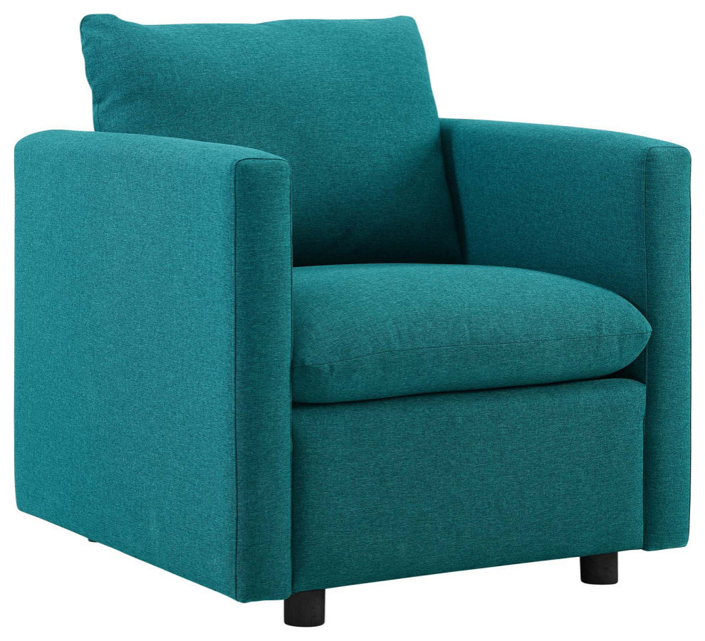 Rowan Teal Upholstered Fabric Armchair   Modern   Armchairs And Accent Chairs   by Rustic Home Furniture Deco  Houzz