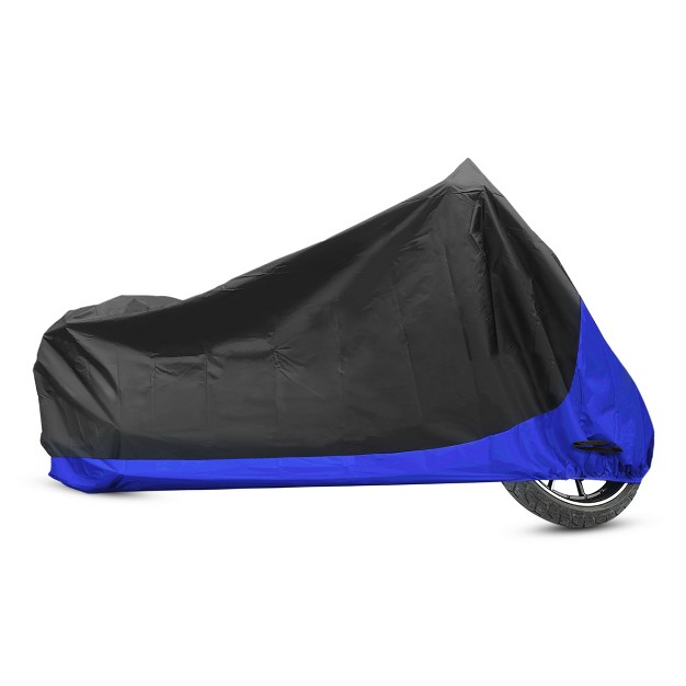 Unique Bargains Universal Waterproof 210d Outdoor 2 In 1 Motorcycle Cover Xxl Black Blue 1 Pc