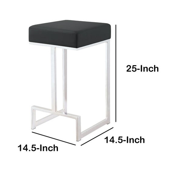 Silver Orchid Dennes Metal Counter Height Stool， Black