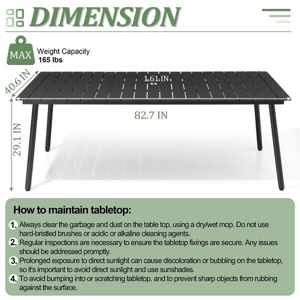 VredHom Outdoor Patio Aluminum Dining Table