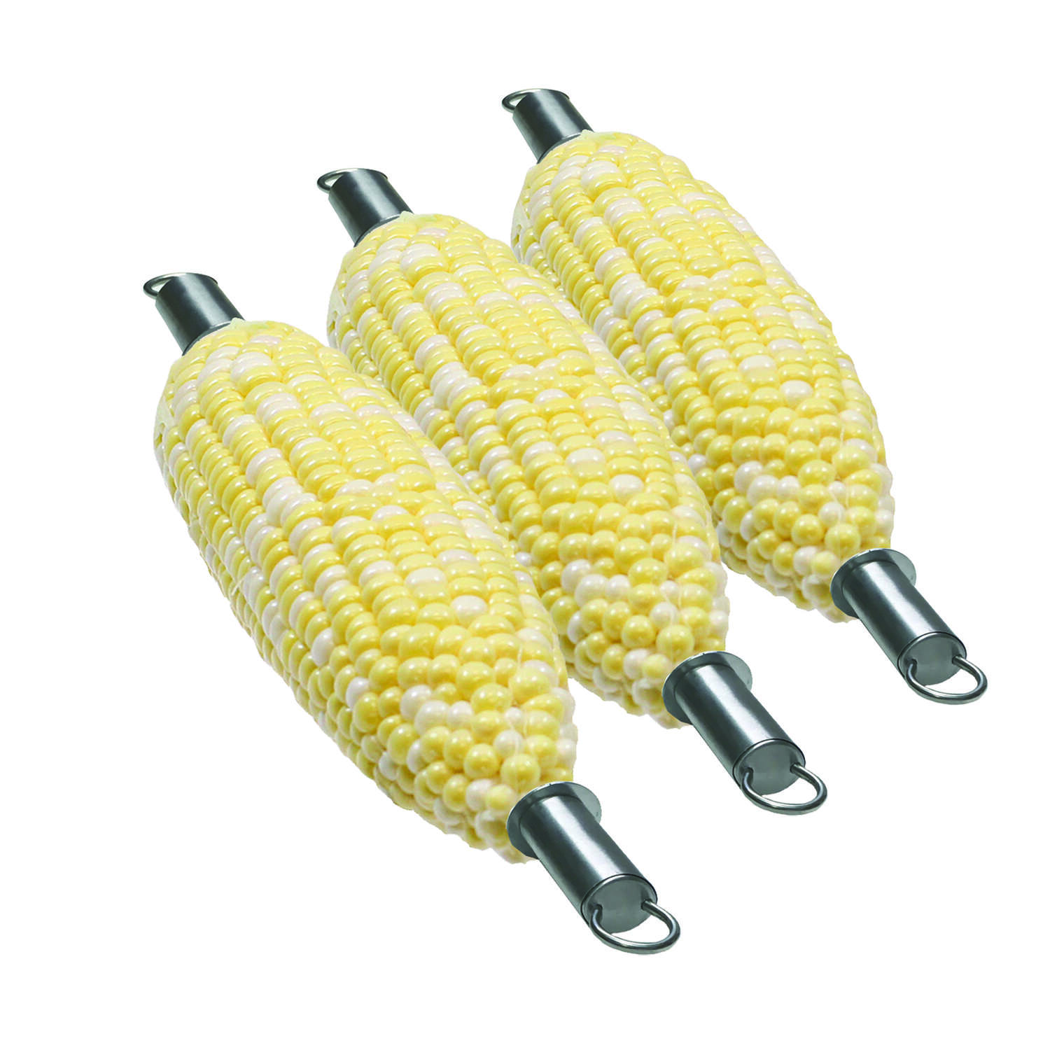 TableCraft BBQ Silver Stainless Steel Corn Cob Holders