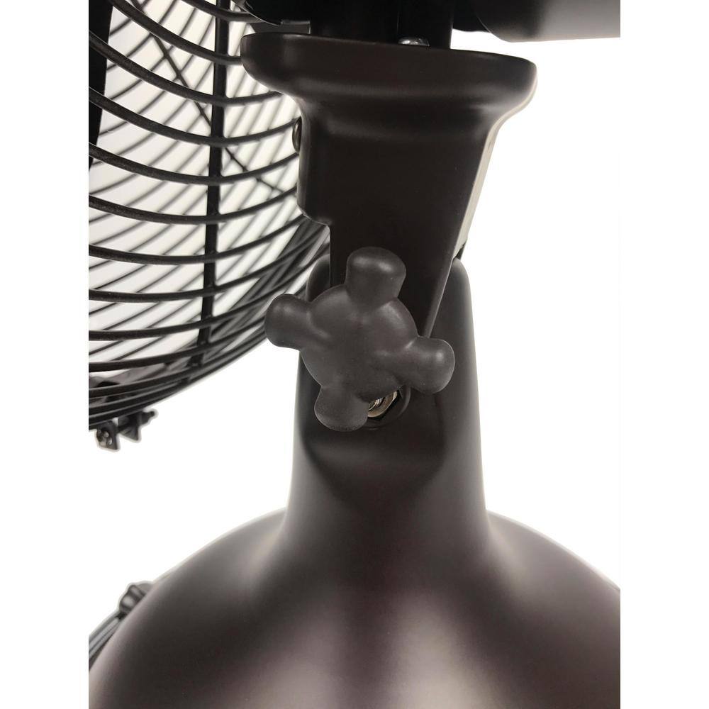 Hunter Retro 12 in. 3 Speed All-Metal Table Fan with Wide Oscillation in Oil-Rubbed Bronze 90406