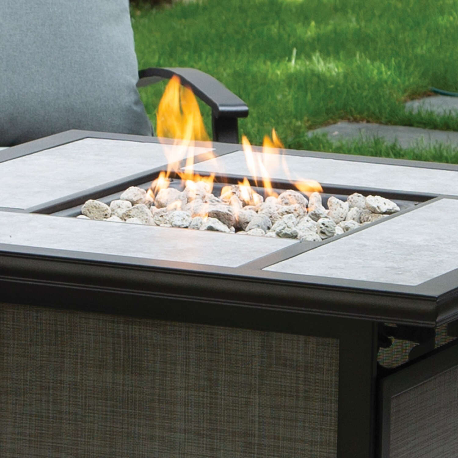 Living Accents Canzo 5 pc Black Fire Pit Set Gray