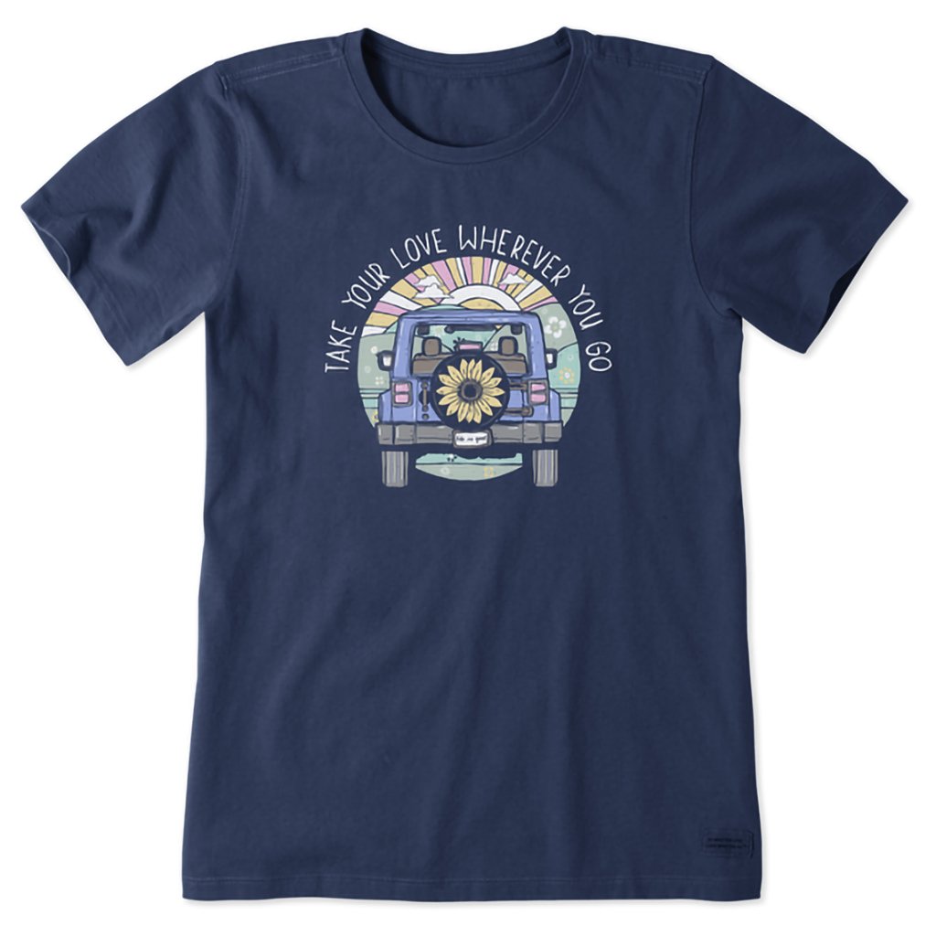 Life Is Good  Women's Take Your Love 4x4 Short Sleeve Tee in Darkest Blue