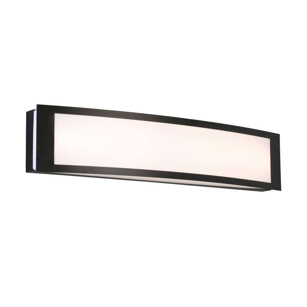 Hampton Bay Woodbury 24.5 in. Matte Black LED Vanity Light Bar IQP1381L-4BK