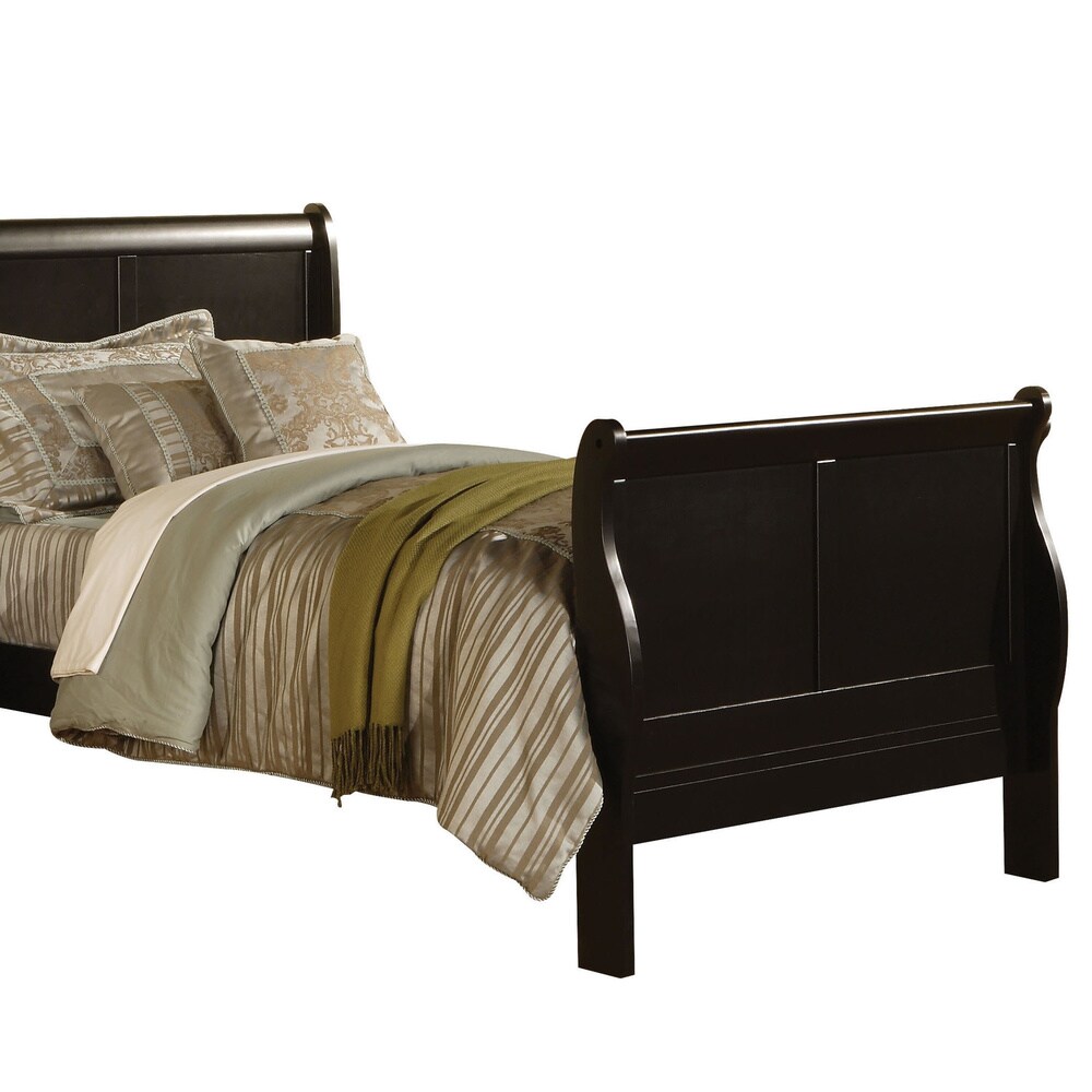 Black Louis Philippe III Wooden Sleigh Bed