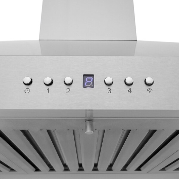 ZLINE Convertible Vent Wall Mount Range Hood in Stainless Steel.