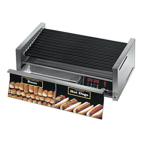 Star 30SCBDE Grill-Max Hot Dog Grill， Roller-Type With Integrated Bun Drawer