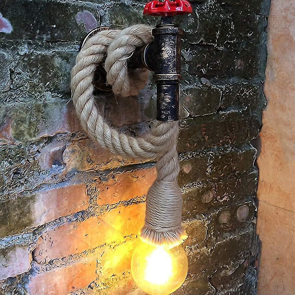 Wall Lamp Hemp Rope Water Pipe Industrial Light Fixture Retro Creative Wall Lamp Lamp E27 Socket Dec