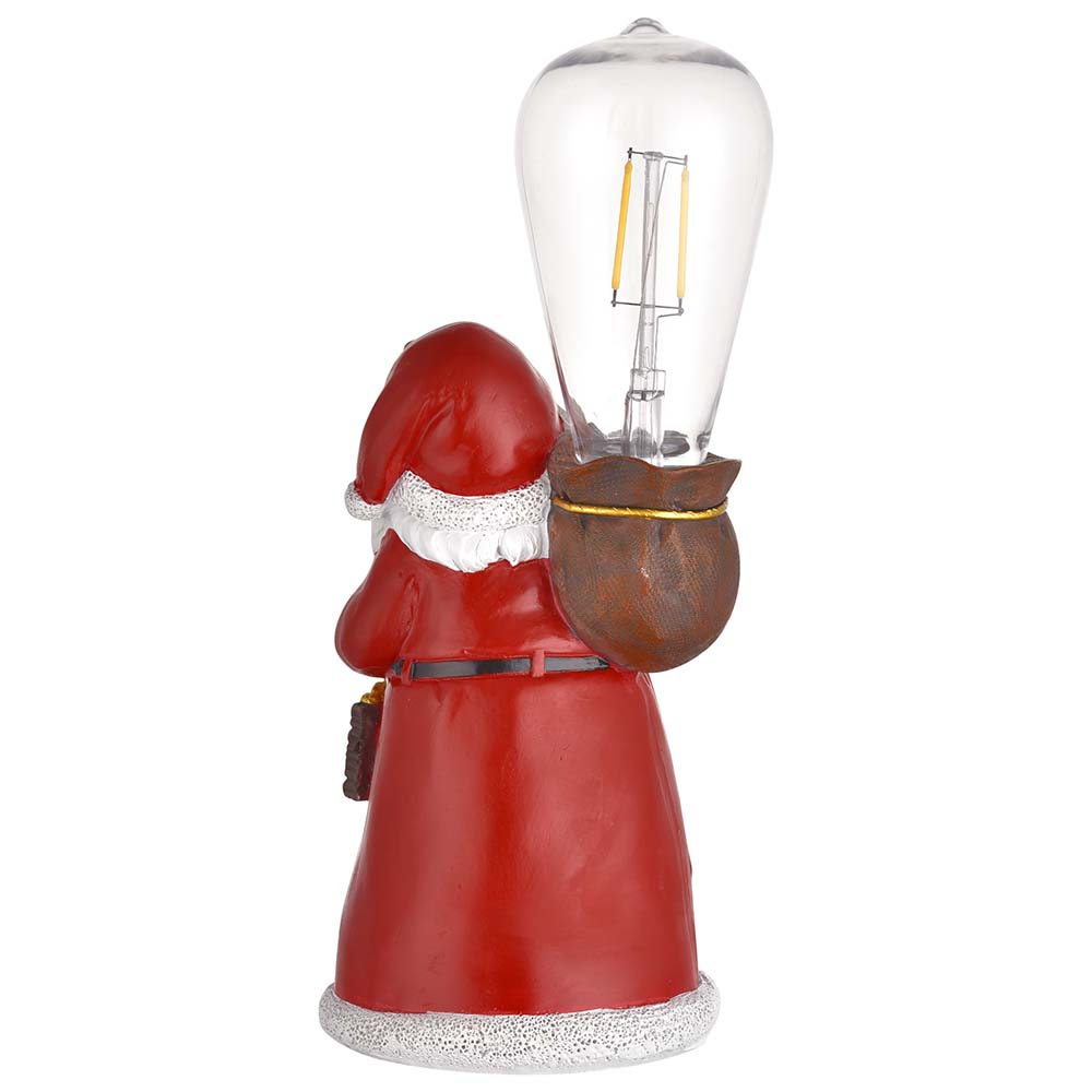 Yescom Pre-lit Christmas Figurine Resin Santa Claus Carry Edison Bulb