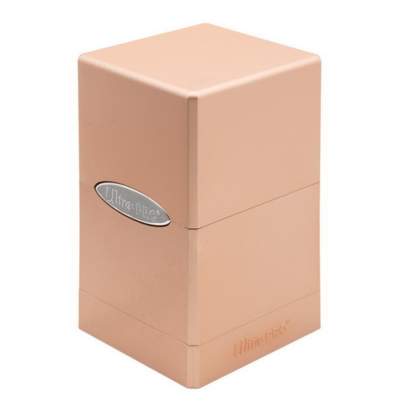 Satin Tower Deck Box   Metallic Rose Gold