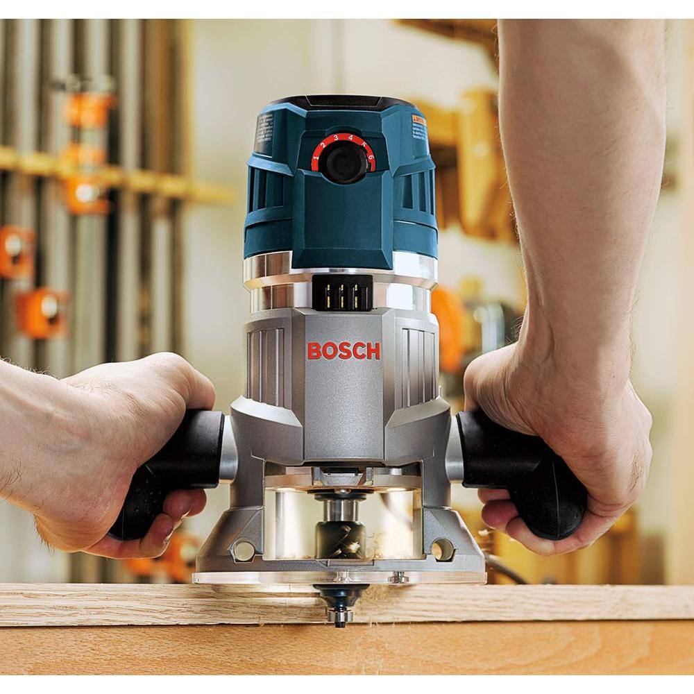 Bosch 15 Amp 3-12 in. 2.3 HP Corded Electric Variable Speed Fixed Base Router Kit with Trigger Control MRF23EVS